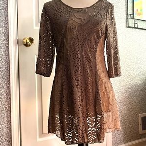 Boutique tunic dress, multi textured M
